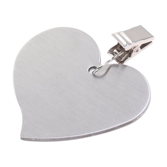 USHOBE 6Pcs Plated Silver Tablecloth Clamps Stainless Steel Heart Design for Outdoor and Indoor Use