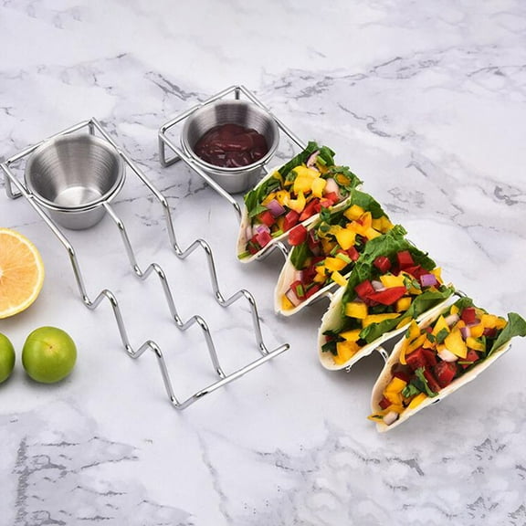 Raindrops Taco Holder Stainless Steel 1Pack 8.8x2.9x1.6in