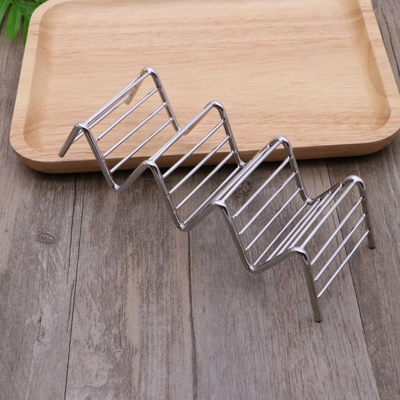 Raindrops Stainless Steel Taco Rack Stand Taco Holder Hold 3 or 4 Hard or Shell Tacos