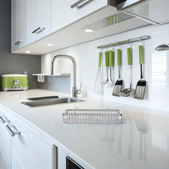 Raindrops Stainless Steel Utensil Holder for Kitchen Dishwasher Hanging Chopstick Basket Cutlery Organizer Spoon and Fork Drying Rack for Home and Restaurant Use