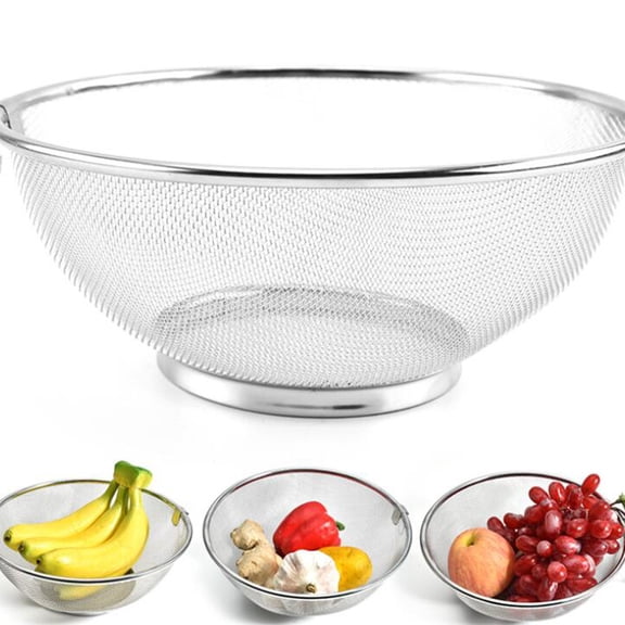 Raindrops  Stainless Steel Wash Basket Fruit Strainer Tomato Sink Food Drainer Silver