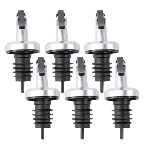 Raindrops Stainless Steel Wine Bottle Pourer with Lid, Multi- of 6, Fits Most Bottles for Kitchen Use
