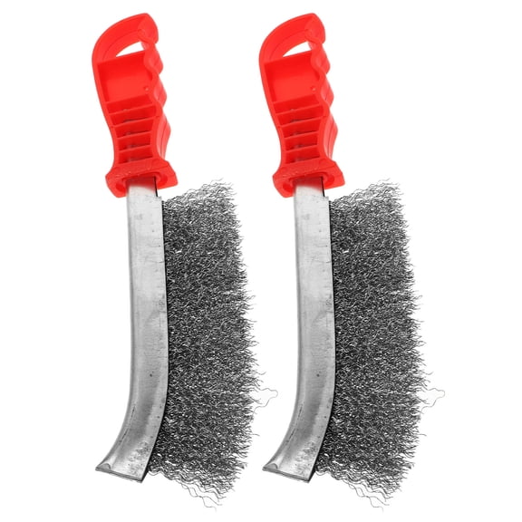 CRILSTYLEO 2Pcs Rust Scraper Wire Brush Stainless Steel Red for Smooth Metal Edges