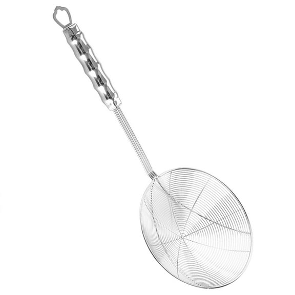 Raindrops Stainless Steel Wire Mesh Colander with Long Handle for Kitchen Use Silver 14cm