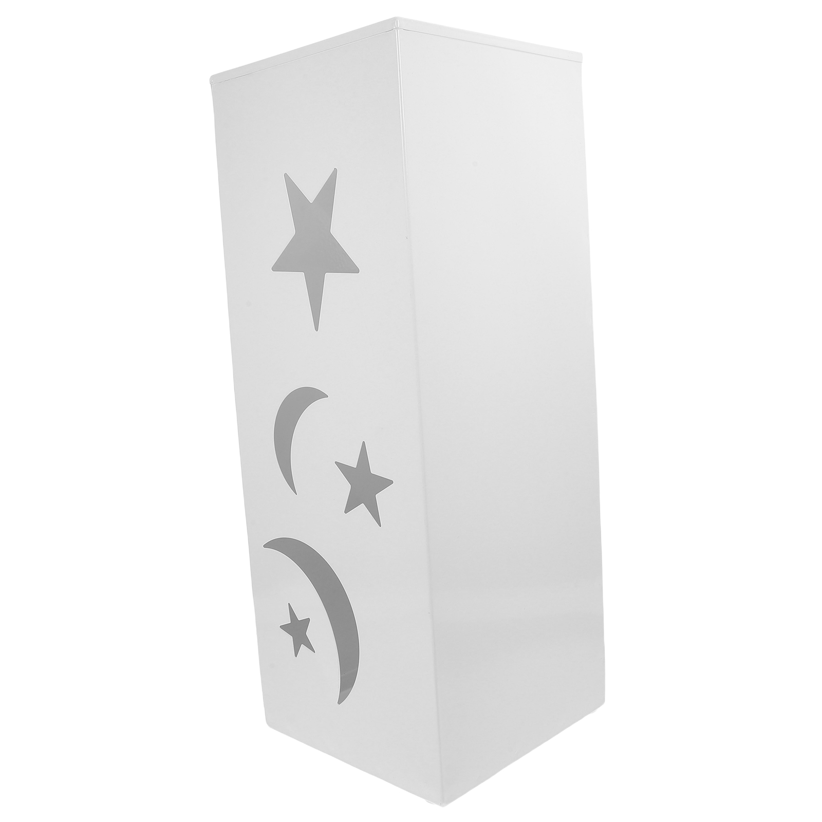 FOMIYES White Metal Umbrella Stand Indoor with Star and Moon Design, Umbrella Holder for Home and Office
