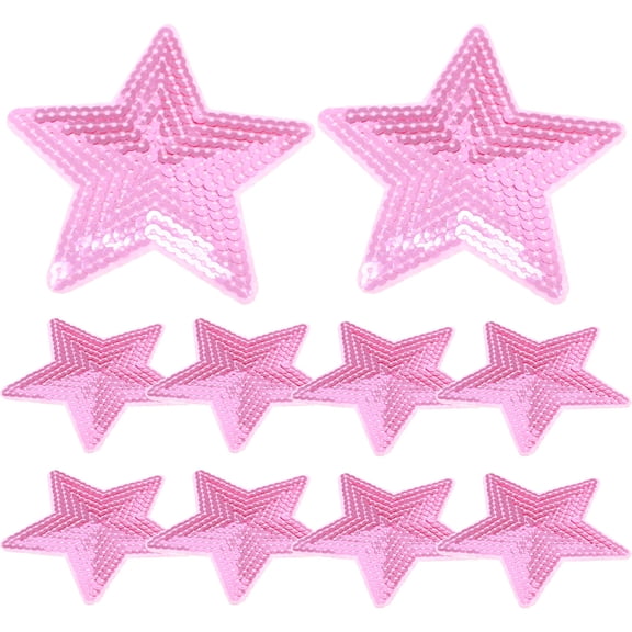 Raindrops Star Sequins for Crafts Pink Polyester Pet Beads Plastic for Art Projects 10Pcs
