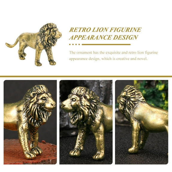 Raindrops Statue Figurine Desk Lion Ornament Lion-shaped Decorative Object Decoration Man