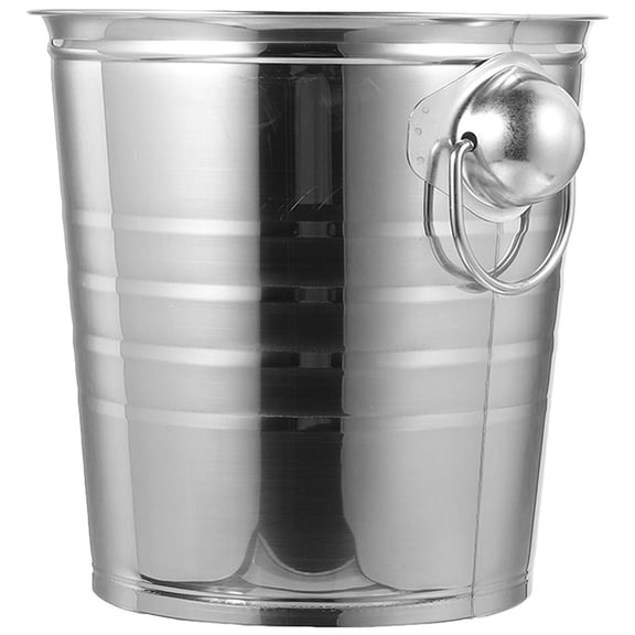 Raindrops Steel Ice Bucket Portable Ice Container 25.5X25.5X23.5CM Silver