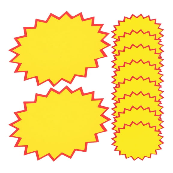 Raindrops Sticker for Jewelry Prices 100Pcs Yellow Paper Price Tag for Business Owners 11x6cm