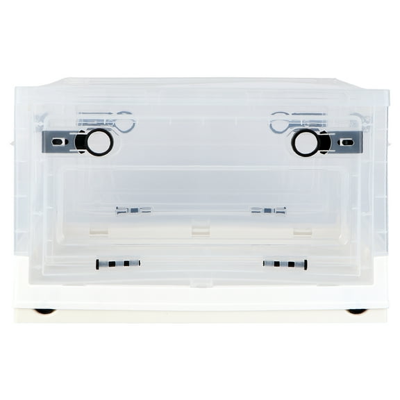 Raindrops White Foldable Storage Box with Transparent Design and High Quality Plastic for Home Organization 1Pc