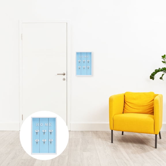 Raindrops Storage Wall Key Holder Shelf Home Entryway Key Case 30x20cm Blue