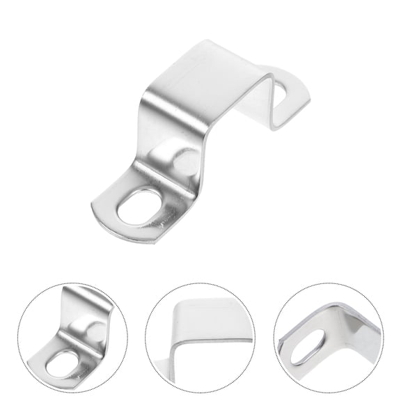 Raindrops Strap Clamp 10pcs Horseback Saddle Clamp Buckle U-Shaped Pipe Clamp Bracket Buckle Square Pipe Clamp Silver