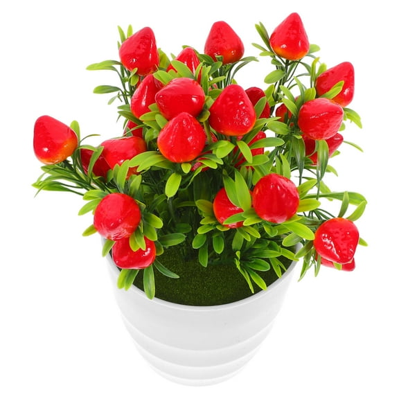 Raindrops Strawberry Kitchen Decor Decorative Artificial Fruit Centerpieces Ornaments Red