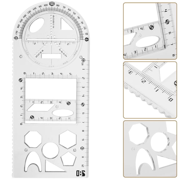 SHINYPASING Mathematical Multifunctional Drawing Ruler Plastic 1Pcs For Design Projects