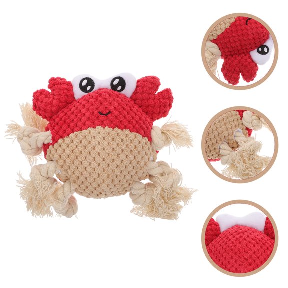 Raindrops Squeaky Toys Dog Chewing Toy Red Cotton Teeth Cleaning 1Set