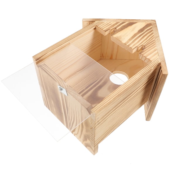 Raindrops Brown Wooden Hanging Birdhouse Durable Material Ideal Entry Hole for Garden