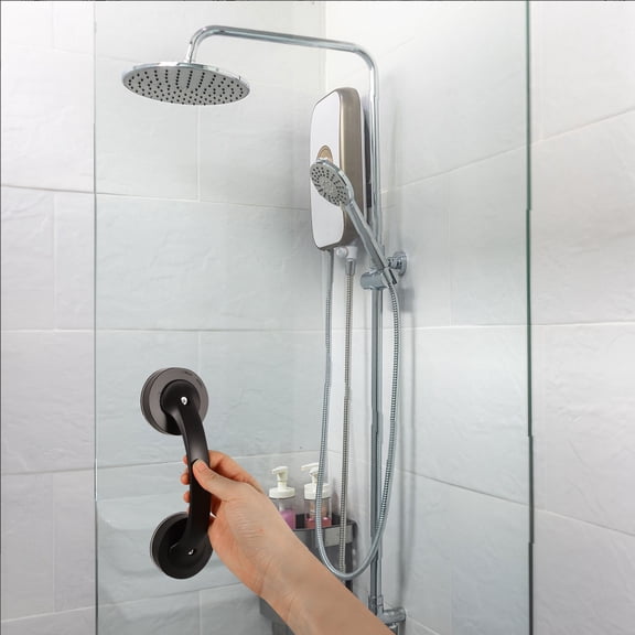 Raindrops Suction Cup Armrest Shower Handles for Elderly Bar Child Black