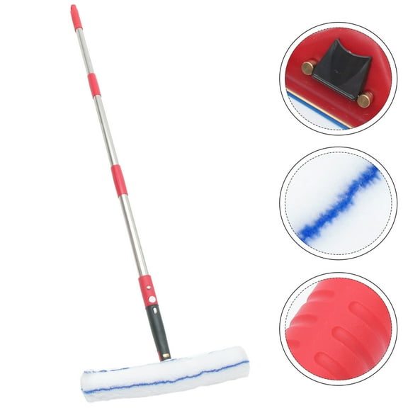 Raindrops Suction Glass Cleaner Swivel Window Cleaner Bride 142X35cm Red