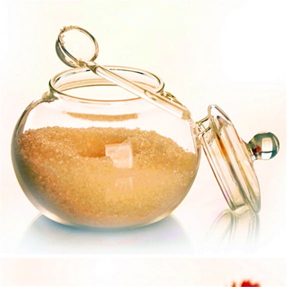 Raindrops Sugar Container with Spoon and Lid, Condiment Jars for Seasoning Storage, Kitchen Spice Organizer