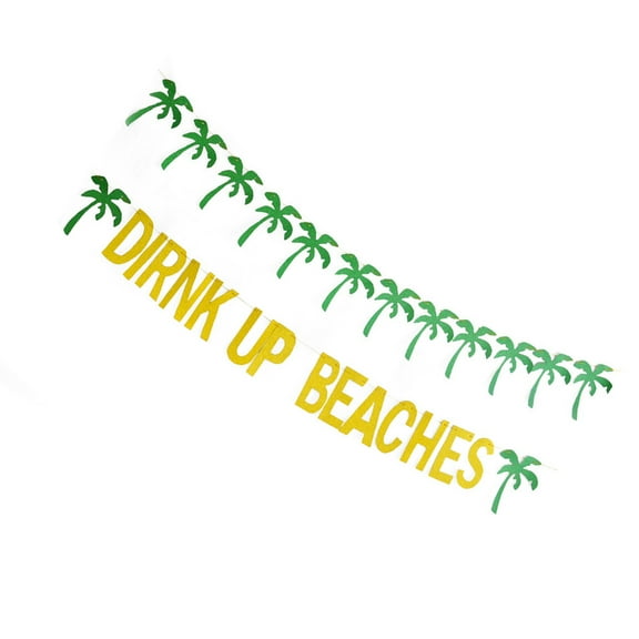Raindrops Summer Party Banner 2Pcs Tropical Party Decoration Assorted Color Paper for Pool Beach Party 17.0X13.0In