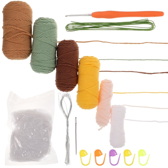 Raindrops  Sunflower Plant Potted Crochet Material Pack Flowers Tulip Hook Decorations Colorful