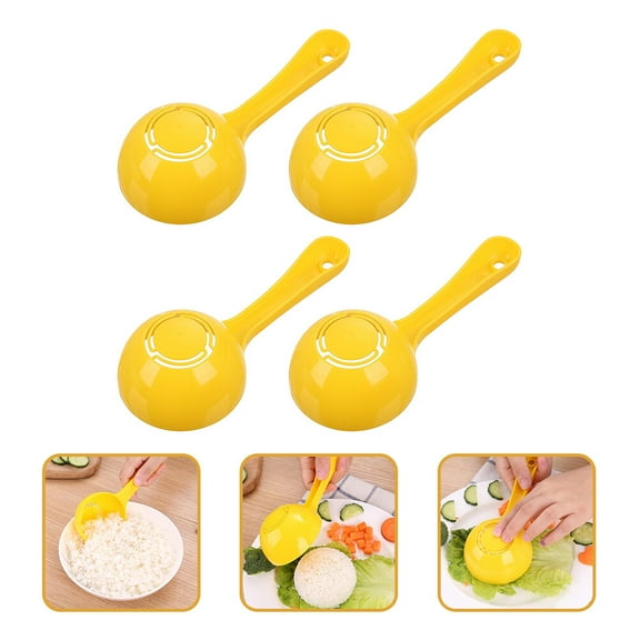 Raindrops Paddle Spoon Simple Porridge Scoop Plastic 4Pcs 7.3X3.1X1.6In