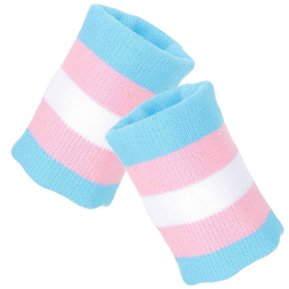 CRILSTYLEO Wrist Sweatband Rubber Latex Thread 1 Pair 4.0x3.3in