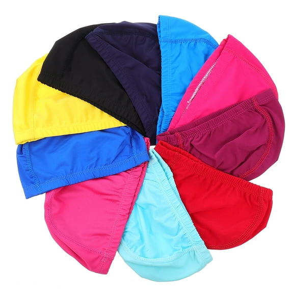 Raindrops Swim Hat Elastic Caps: 10Pcs Breathable Hair Protector for Kids & Adults