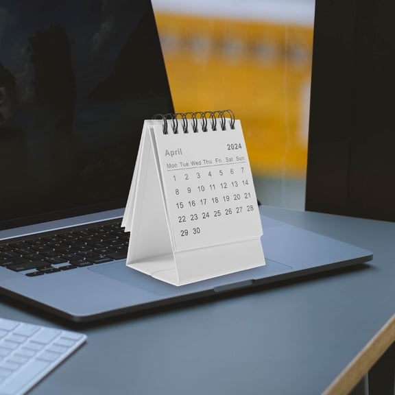 Raindrops Daily Use Calendar Mini Desk Calendar White Metal 1Pack