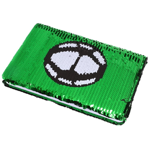 Raindrops Reversible Sequin Cover Notebook for Students with Adorable Patterns Green Portable Design