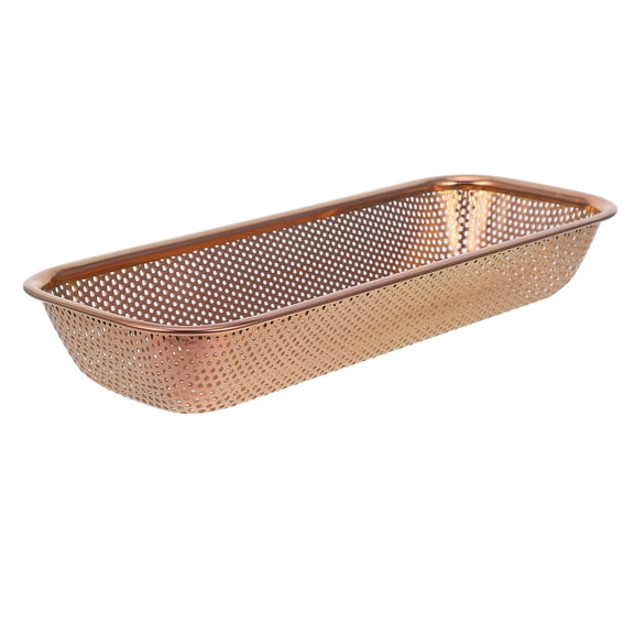 Raindrops Tableware Storage Basket Wicker and Fork Golden