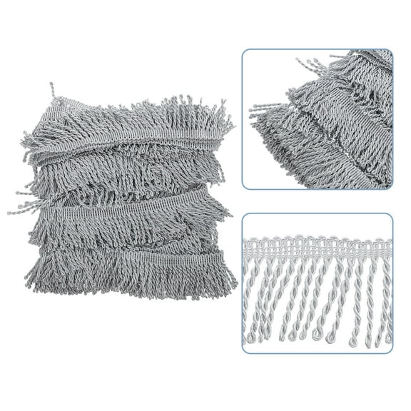 Raindrops Tassel Accessories Embroidery Fringe Lace Curtains Tassels Grey