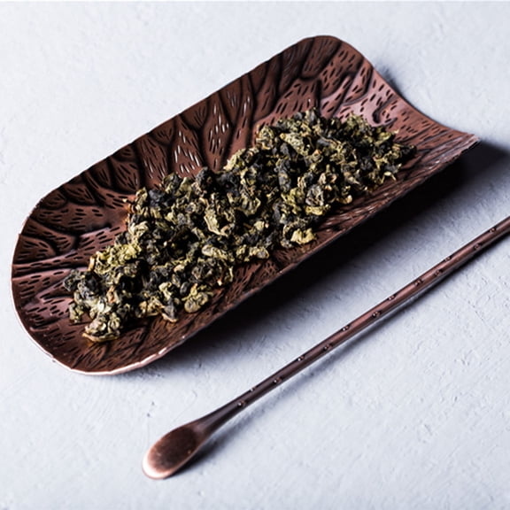 Raindrops Tea Scoop Holder with Leaves Design for Loose Leaf Tea - Japanese Style Decorative Set