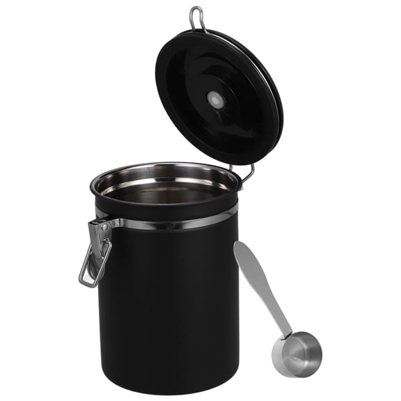 Raindrops Stainless Steel Black Tea Storage Canister with Airtight Seal for Kitchen Use