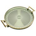 thumbnail image 1 of Raindrops  Tea Tray Decorative Circle for Coffee Table Round Centerpiece Green, 1 of 8
