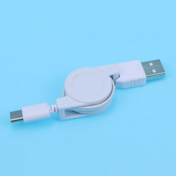 Raindrops  Telescopic Data Cable USB Wires for Electronics Charging Cables Charger Cord Portable White