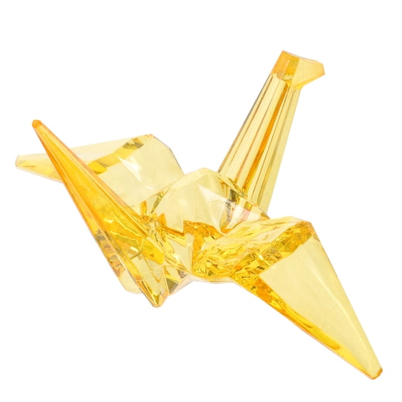 Raindrops Crane Sculpture Acrylic Decoration Orange 1 Pcs