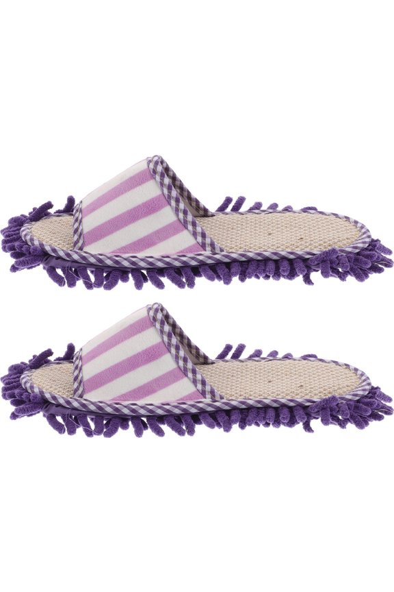 Dust Sweeping Mopping House Slippers Coral Fleece Chamois Linen Washable Detachable Home Use Assorted Color