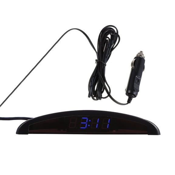 Raindrops Car Digital Temperature Car Dash Clock LED Digital Tube Blue Voltage Measurement 1 Pc