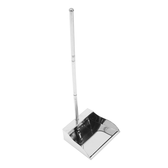 Raindrops Stainless Steel Metal Dustpan with Long Handle for Home and Outdoor Cleaning