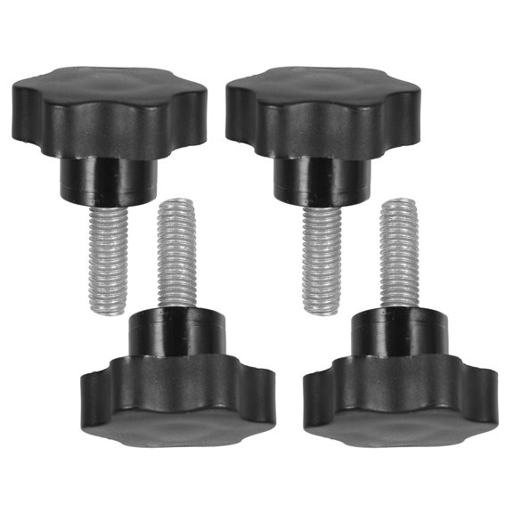 Raindrops 4-Pack Black Hexagonal Star Thread Replacement Hand Knobs, and Easy to Install for Various Applications