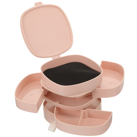 FOMIYES Jewelry Organizer for Women Rotatable Pink 1Pack for Home Decoration and Earring Storage