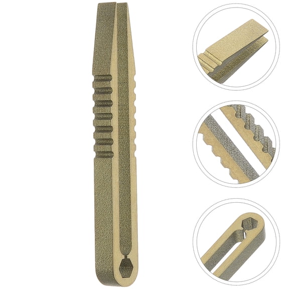 Raindrops Outdoor Titanium Tweezers Multi Functional Yellow Tool for Travel and Camping