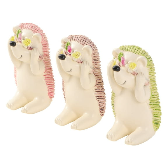 Raindrops Toothbrush Holder Cute 3Pcs Cartoon Hedgehog Theme Square Bathroom Decor Pink