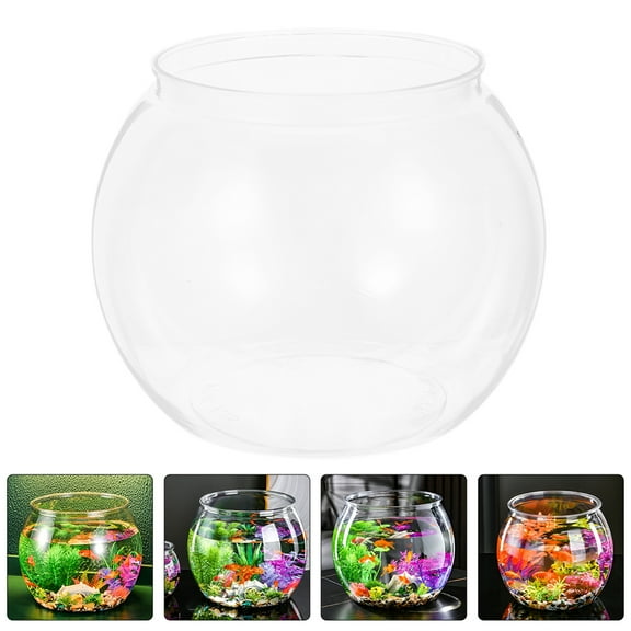 Raindrops Transparent Fish Tank Gold Aquarium Round Bowl Small Bowls Office