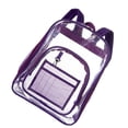 thumbnail image 1 of Raindrops Transparent PVC Backpack Simple See Through School Backpack Outdoor Bookbag Travel Makeup Pouch Organizer (Purple), 1 of 8