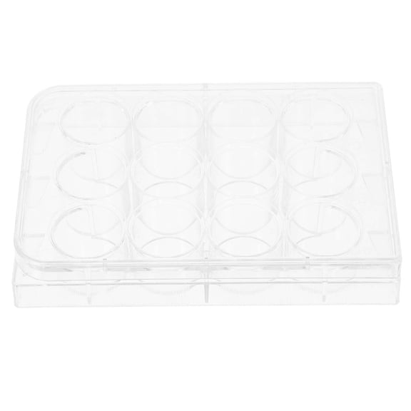 Raindrops Transparent Plastic Culture Plate for Lab Use with Lid 12hole Reaction Plate for Experiments