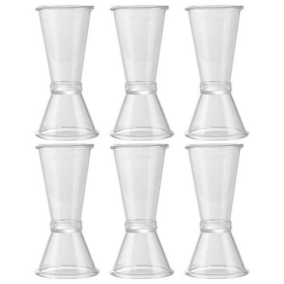 Raindrops Transparent Plastic Double Jigger for Bar Use Efficient and with Clear Design 6 Pieces