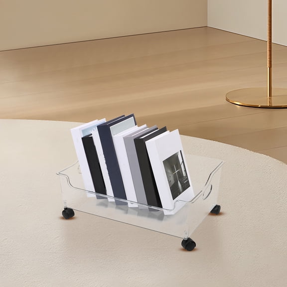 Raindrops Storage Case with Wheels Wheeled Storage Bin High Clarity for Teachers Classroom 1Pcs