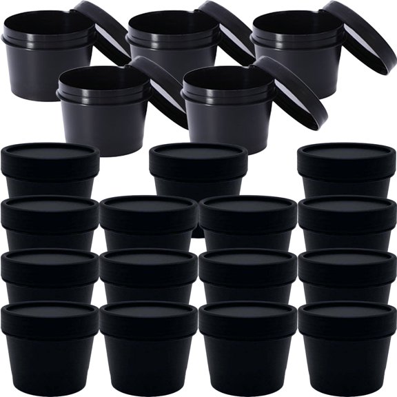 LABRIMP Leak Proof Black PP Travel Jars for Toiletries Lightweight Storage 20Pcs
